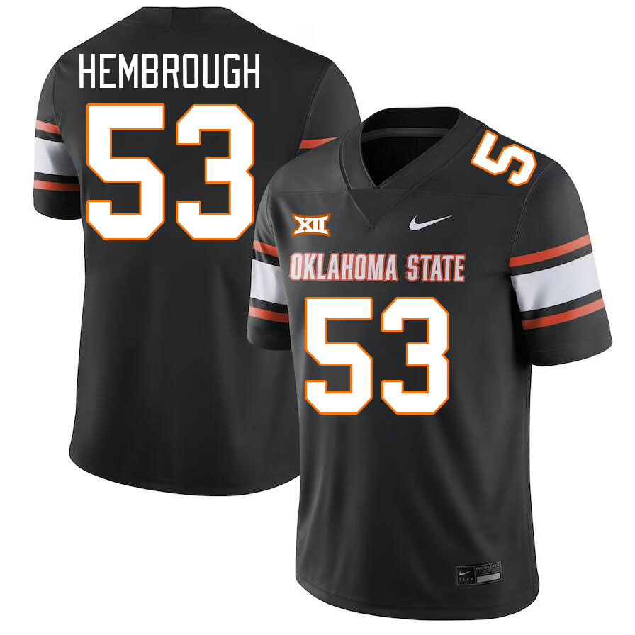 Oklahoma State Cowboys #53 Matt Hembrough College Football Jerseys Stitched Sale-Black